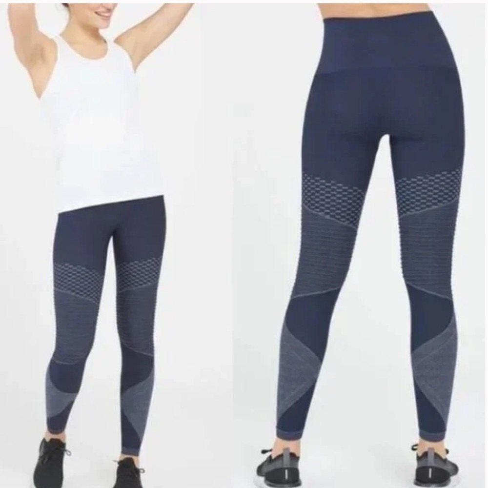 Spanx Look at Me Now Seamless Moto Leggings, Indigo Sky Small‎